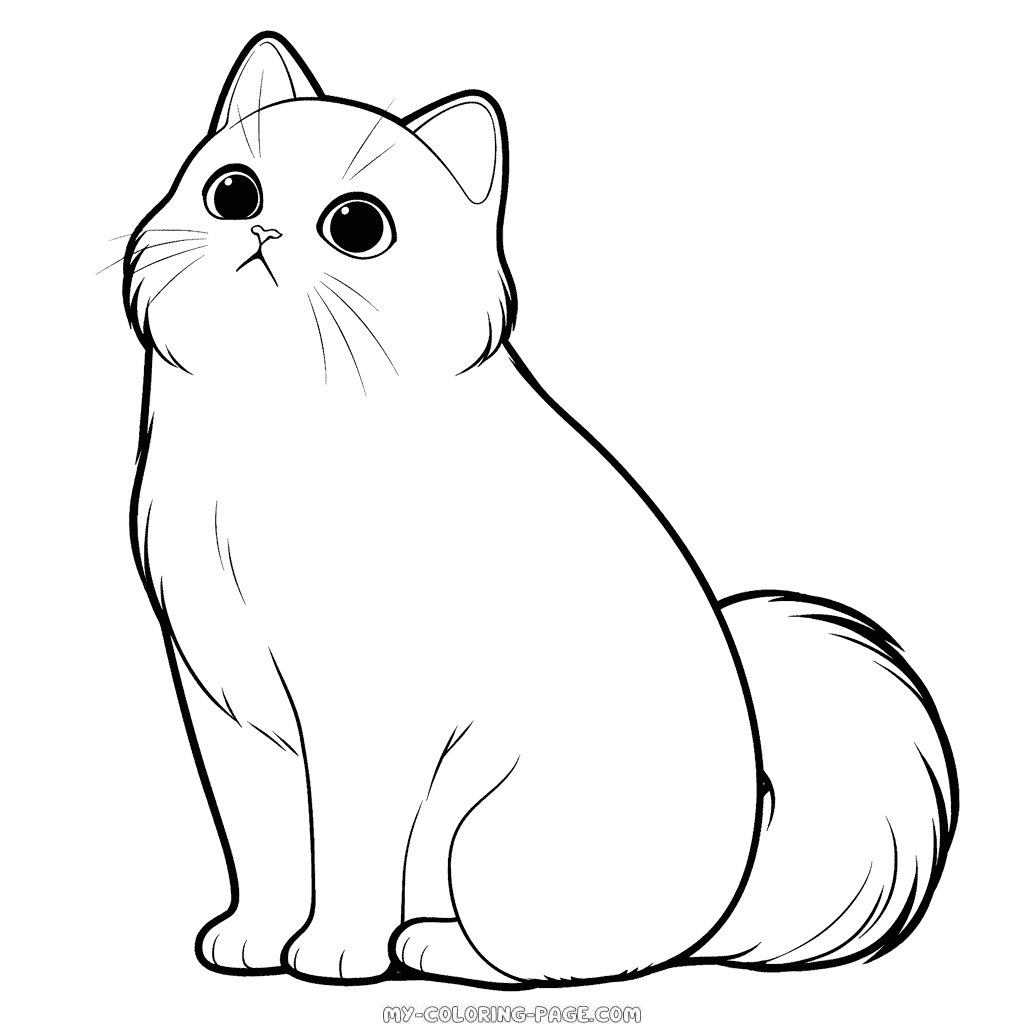 Adult cat coloring page