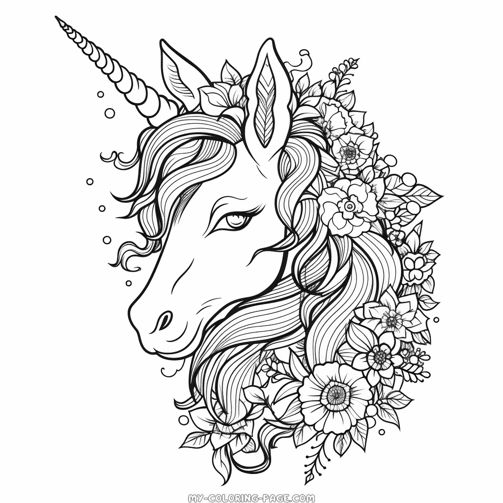 Adult unicorn coloring page | My Coloring Page