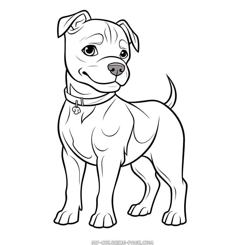American Staffordshire Terrier Dog coloring page