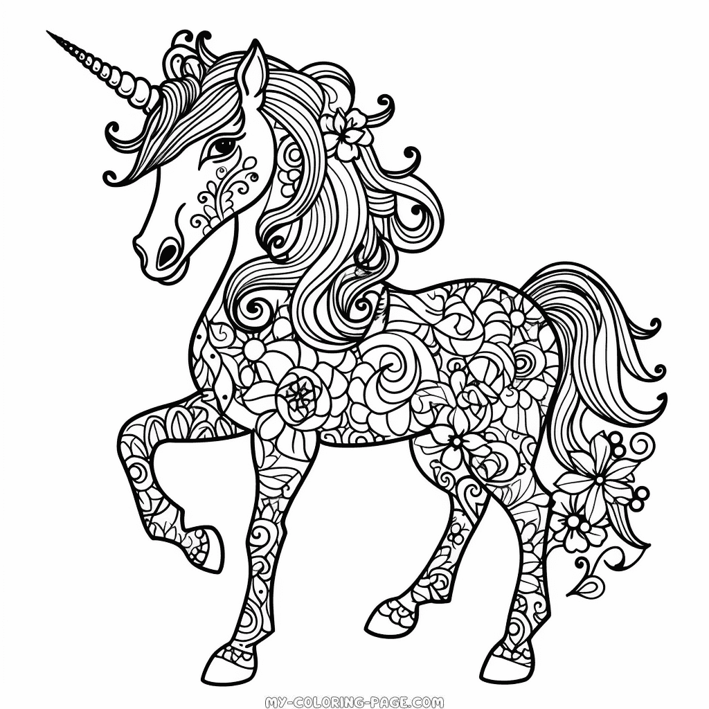 Antistress Unicorn coloring page | My Coloring Page