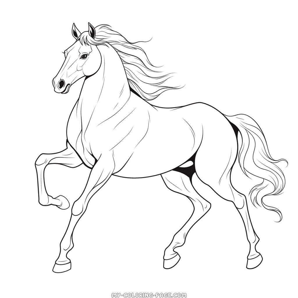 Arabian horse coloring page