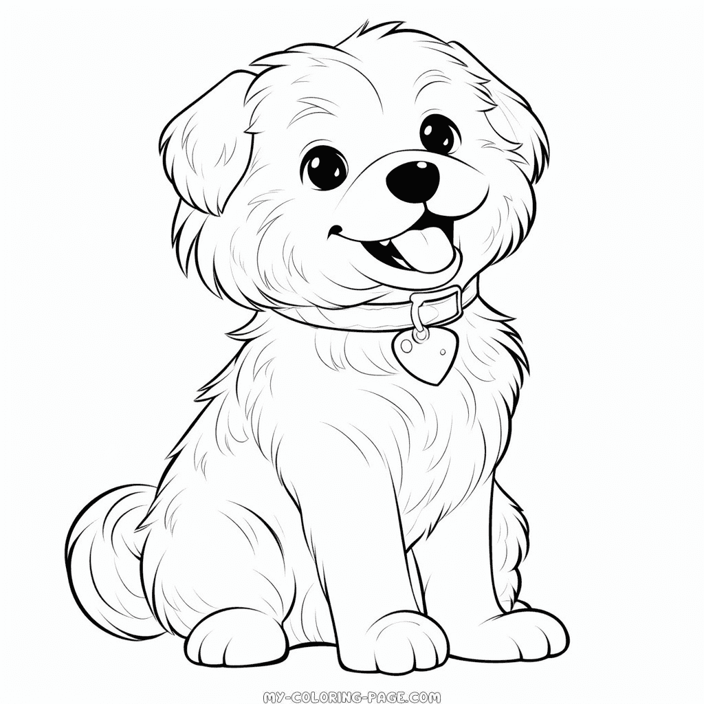 Beautiful dog coloring page