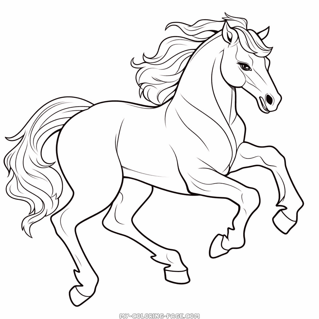 Bucking horse coloring page | My Coloring Page
