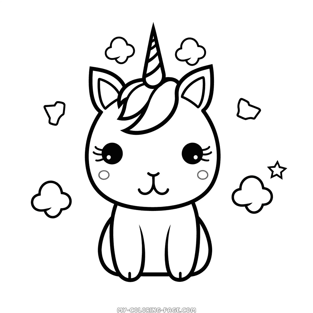 Bunny unicorn coloring page | My Coloring Page