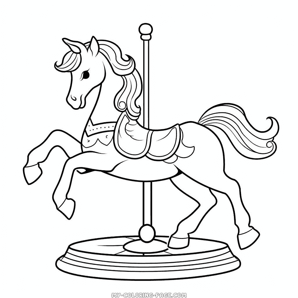 Carousel horse coloring page