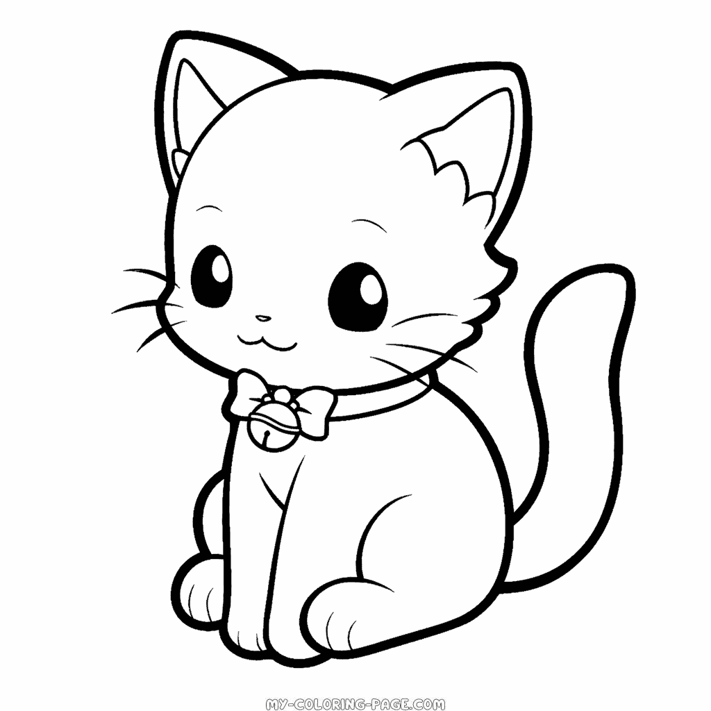 Cartoon cat coloring page | My Coloring Page