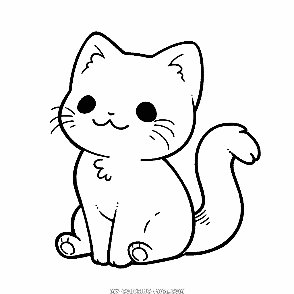 Cat day coloring page