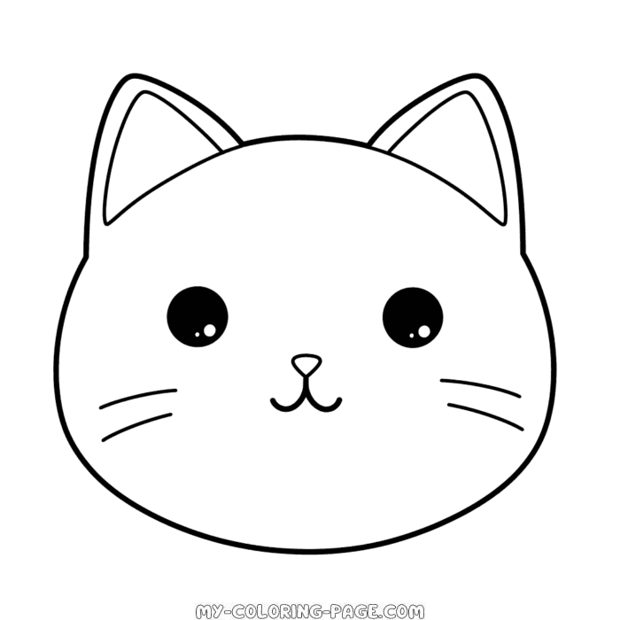 Cat Face Coloring Page 