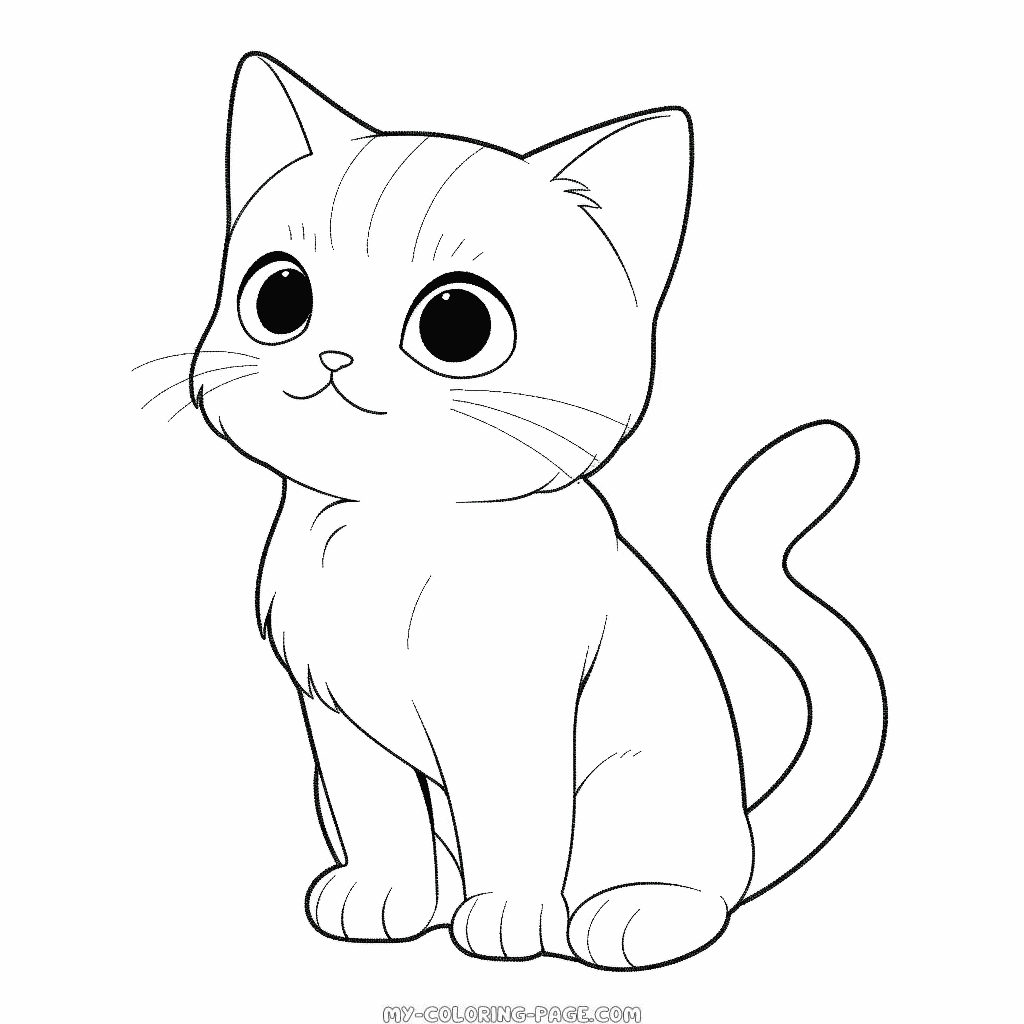 Cat line art coloring page | My Coloring Page