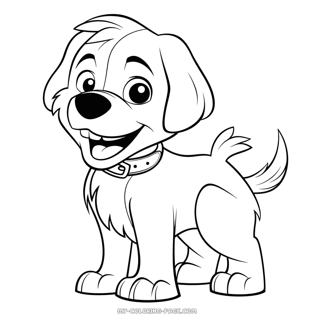cheerful dog coloring page