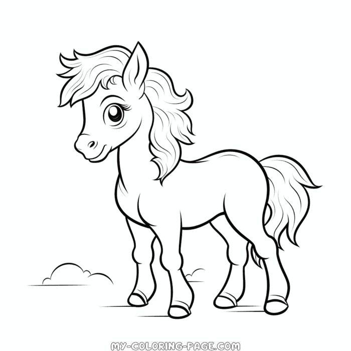 cute kawaii horse coloring page | My Coloring Page