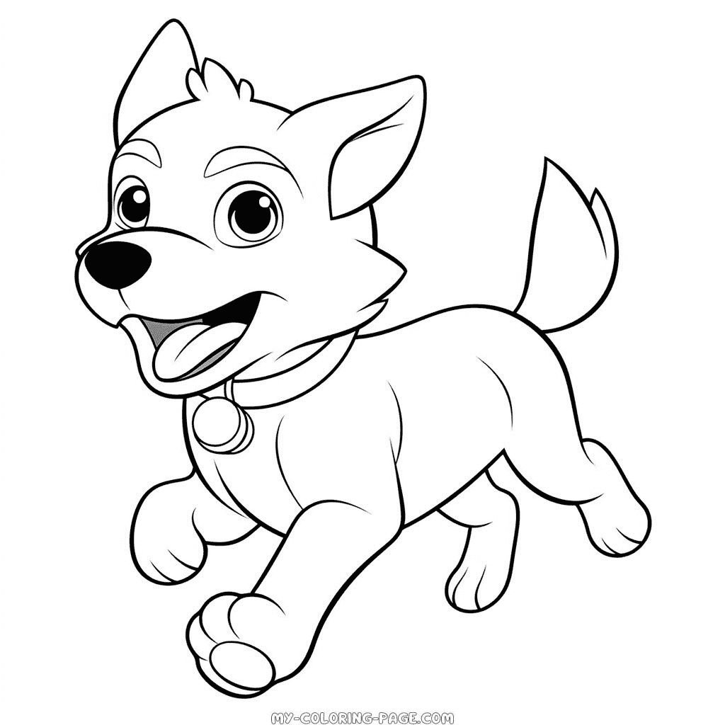 dog running coloring page | My Coloring Page