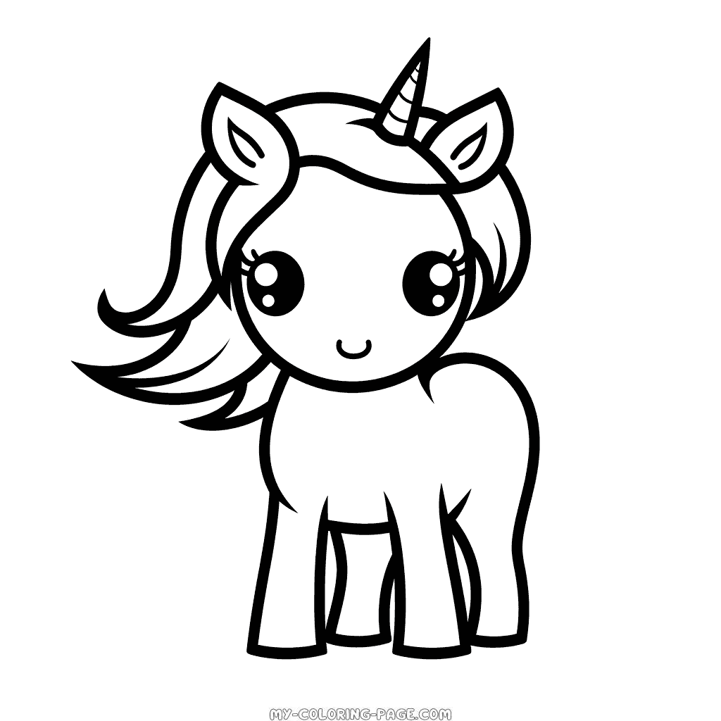 Easy to Color Unicorn coloring page | My Coloring Page