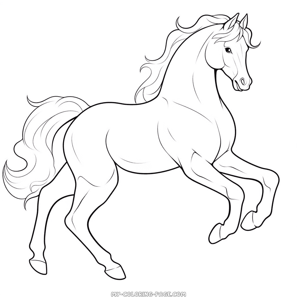 Free horse drawing coloring page | My Coloring Page