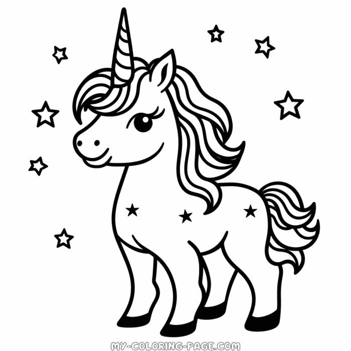 Funny Unicorn coloring page | My Coloring Page