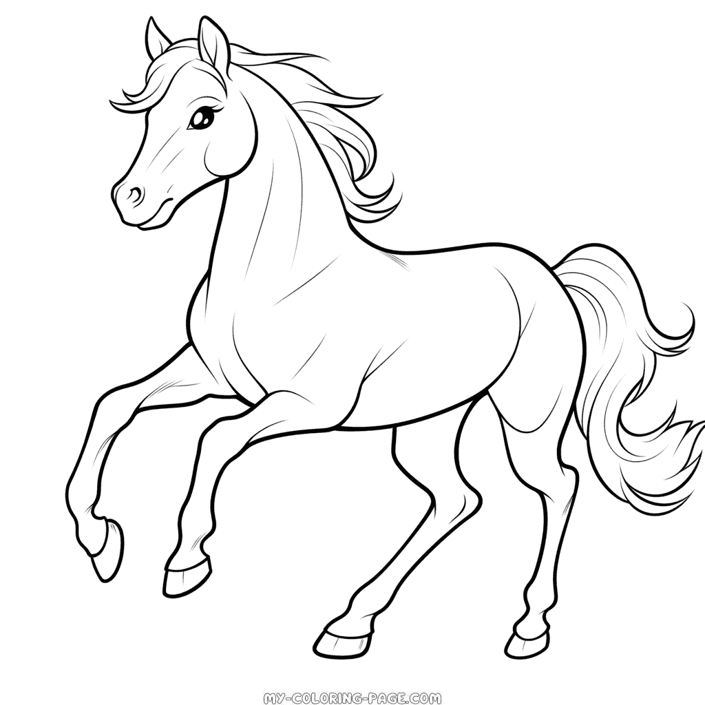 Horse easy coloring page | My Coloring Page