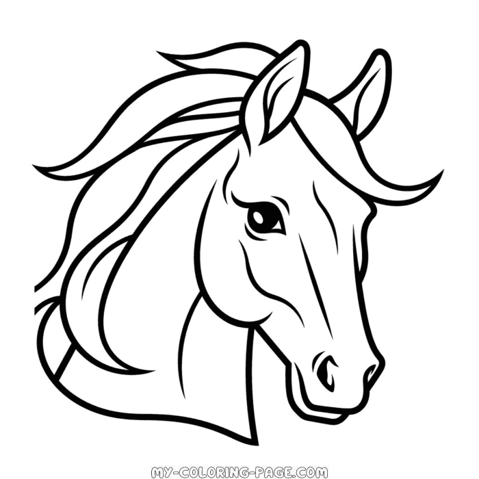 Horse head coloring page | My Coloring Page