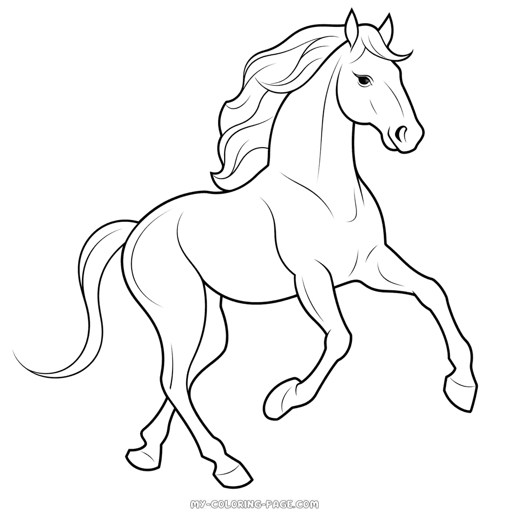 Horse outline coloring page | My Coloring Page