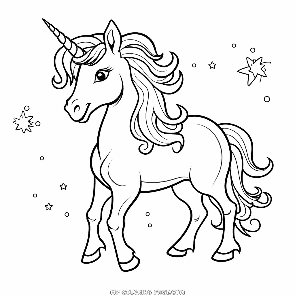 Laughing Unicorn coloring page | My Coloring Page