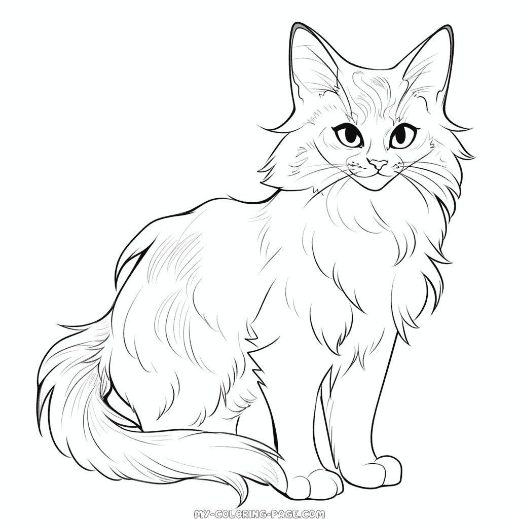 Lovely Cat coloring page | My Coloring Page