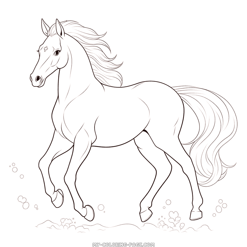 Pretty horse coloring page