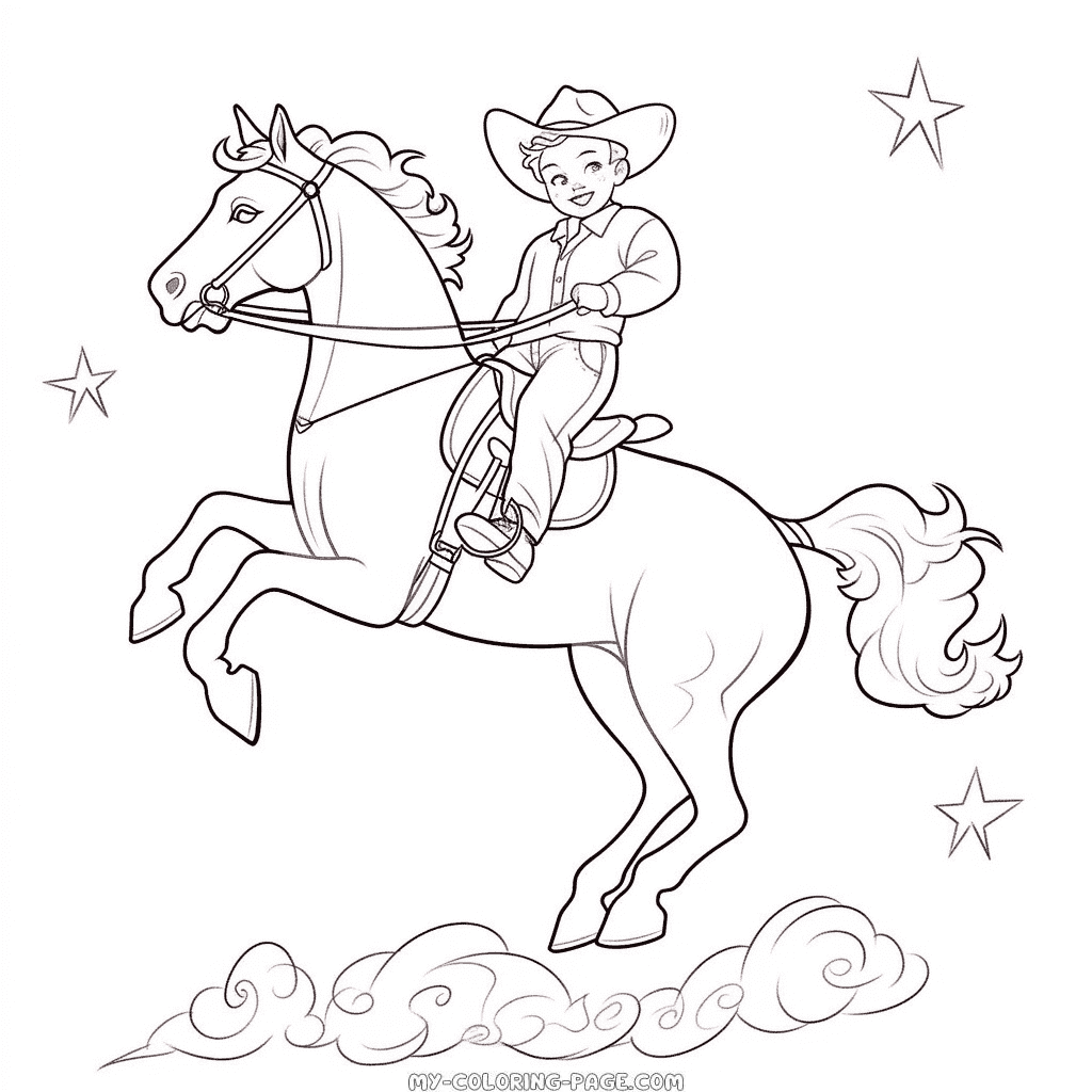Rodeo horse coloring page | My Coloring Page