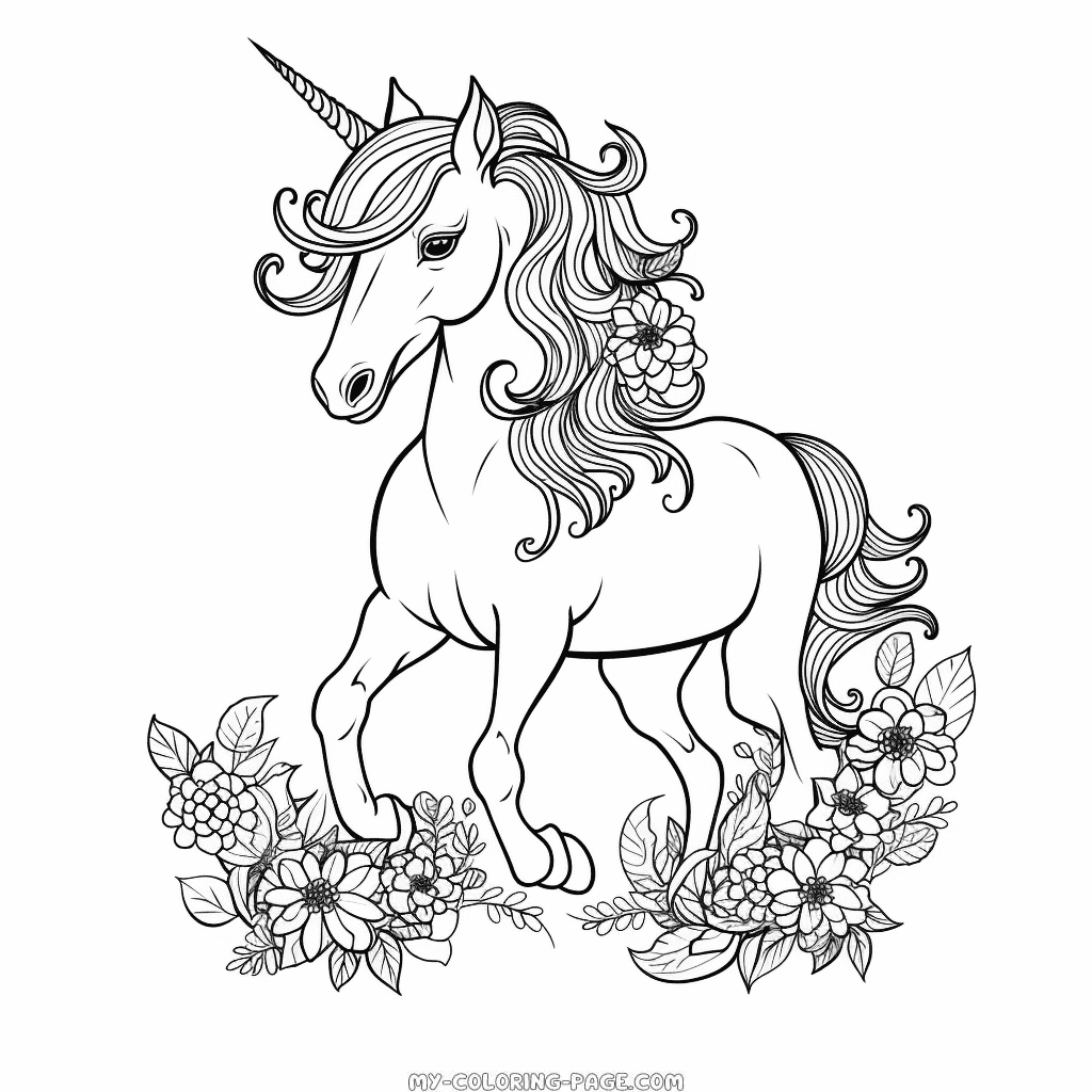 Unicorn for adults coloring page