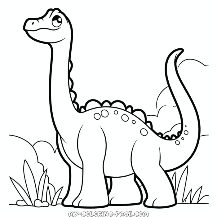 Brachiosaurus dinosaur coloring page | My Coloring Page