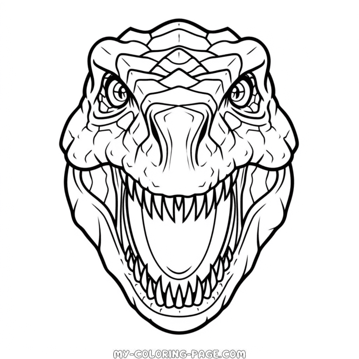 Dinosaur face coloring page | My Coloring Page