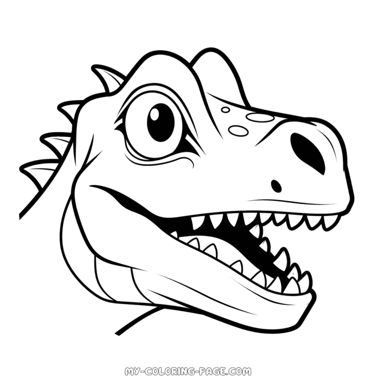 Dinosaur head coloring page | My Coloring Page