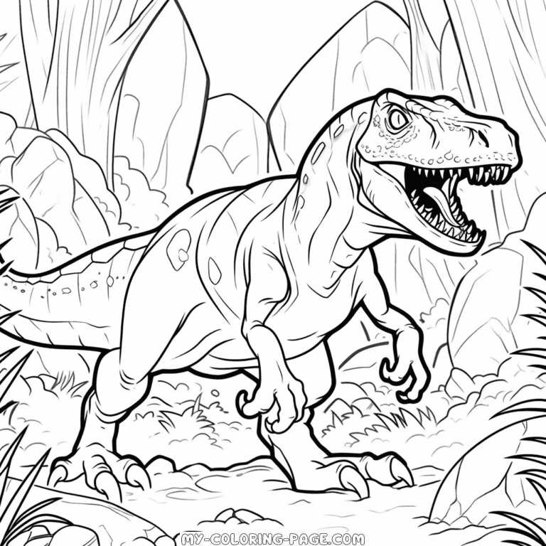 Dinosaur jurassic world coloring page | My Coloring Page