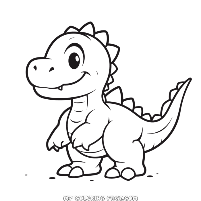 Little dinosaur coloring page | My Coloring Page