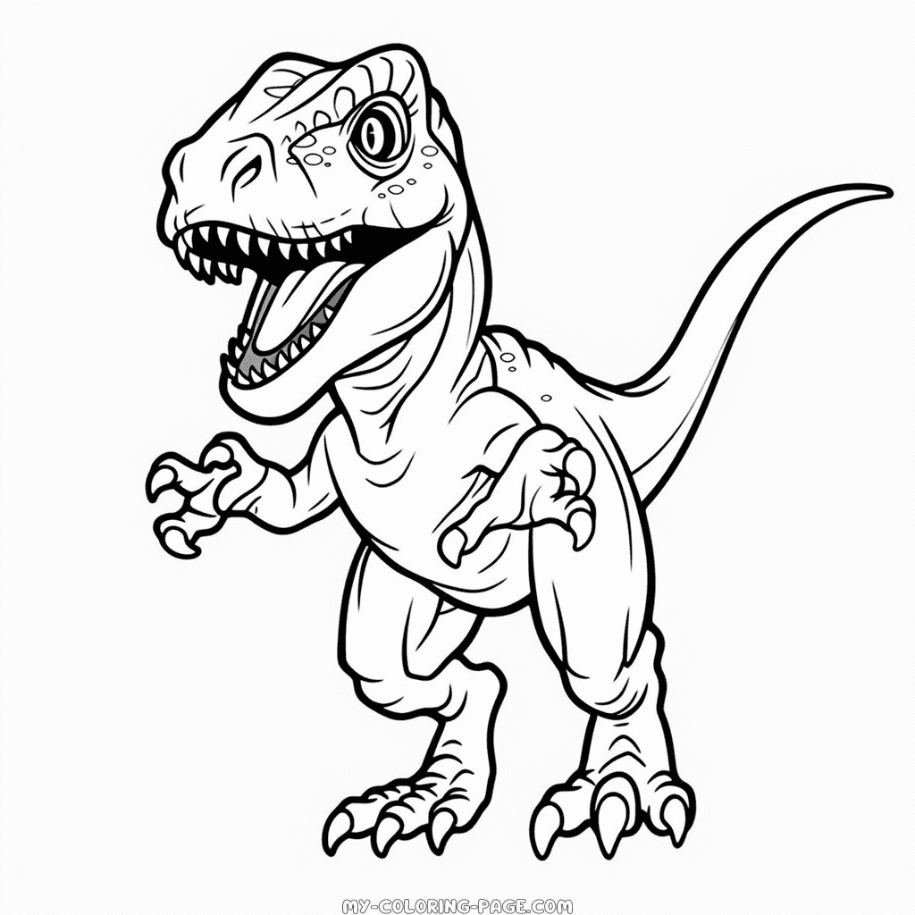 Raptor dinosaur coloring page | My Coloring Page