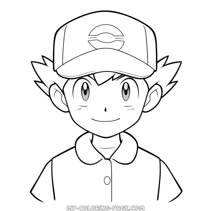 Ash Ketchum Pokemon coloring page | My Coloring Page