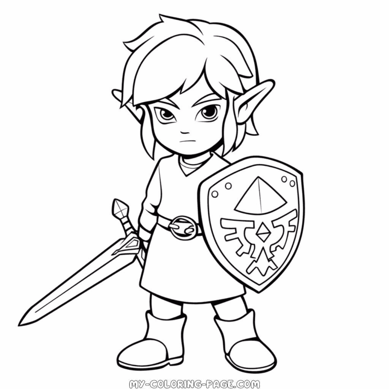 Link The Legend of Zelda coloring page | My Coloring Page