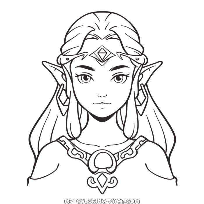 Princess Zelda coloring page | My Coloring Page